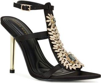 Azalea Wang Wyatt Ankle Strap Sandal in Black at Nordstrom, Size 7.5