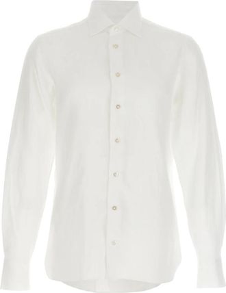 Borriello Nigel Linen Shirt - Heren - Zakelijke Overhemden - Wit - 3XL - Linnen - Overhemden
