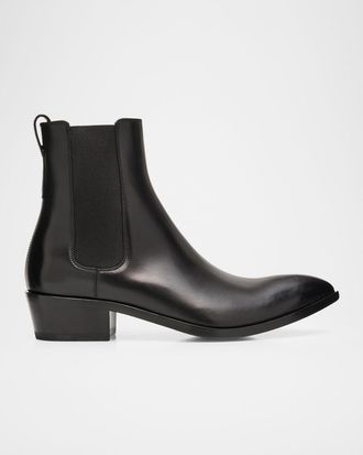 Tom Ford Men & apos;s Burnished Leather Chelsea Boots
