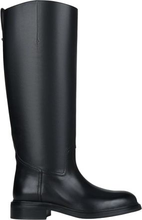 Estro & Luminara Hoge Laarzen met Wijde Schacht - Dames - Hoge Laarzen - Zwart - 36 EU - Leer - Schoenen