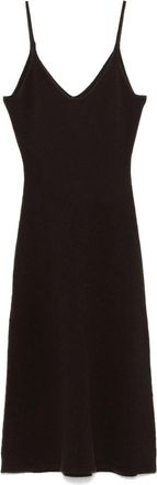 Officine G&eacute;n&eacute;rale Donkere Koffie Merino Wol Jurk - Dames - Kleedjes - Bruin - XS - Wol - Kleedjes