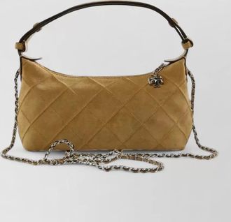 Tory Burch fleming suede quilted mini shoulder bag