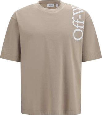 Off-white Mens T-Shirt Vertical Bookish Skate Cotton Beige T-Shirts And Polos