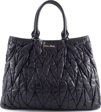 Miu Miu Black Leather Tote Bag (Pre-Owned)