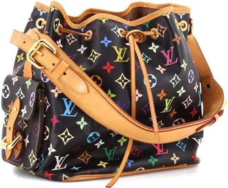 Louis Vuitton Petit Noe Handbag Monogram Multicolor bucket bag - Zwart