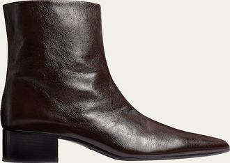Khaite Andee Leather Ankle Boots