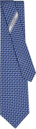 Ferragamo Cravatta in seta con stampa volpe - Blu