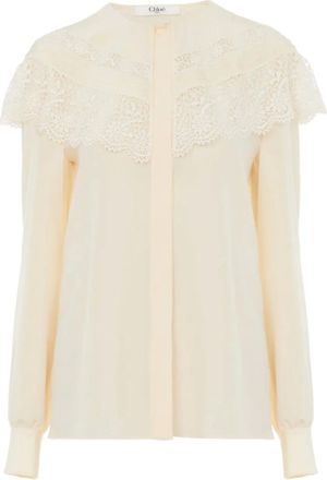 Chloé Shirt met kanten afwerking - Wit