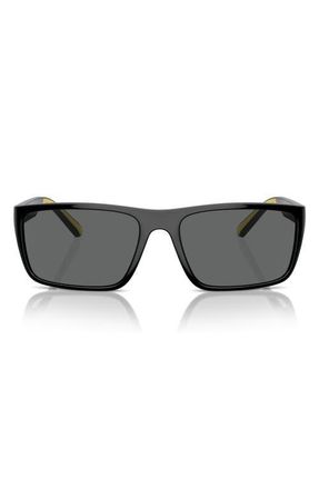 Ferrari 59mm Rectangular Sunglasses in Black at Nordstrom