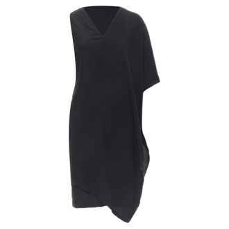 Maison Margiela V-neck asymmetric bonded cape dress