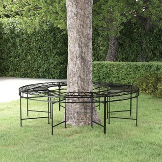 vidaXL Banco De Jard&iacute;n Redondo De Acero Negro 160 Cm Vidaxl