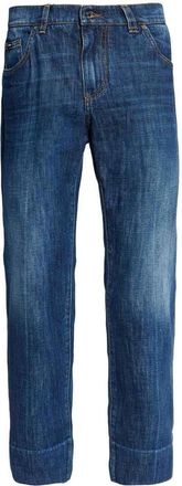 Dolce & Gabbana Logo-Plaque Straight-Leg Jeans