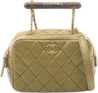 Chanel Pre-owned Matelasse Lambskin 2way Shoulder Bag - Dames - Vintage Handtas - Groen - ONE Size - Leer - Vintage