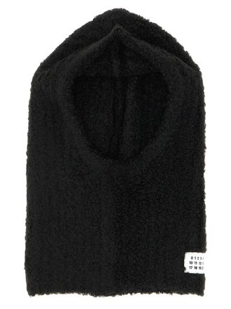 Maison Margiela Boucl&eacute; Wool Blend Balaclava - Black