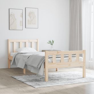 vidaXL Vidaxl - Estructura De Cama Individual Peque&ntilde;a Sin Colch&oacute;n Madera Maciza