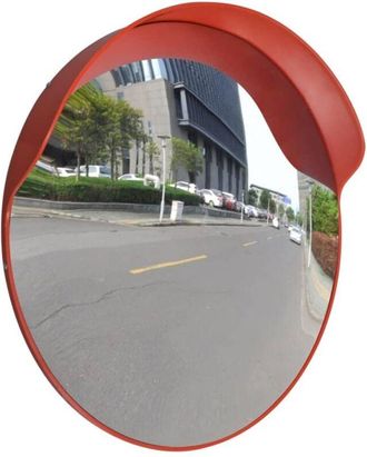 vidaXL Espejo De Tr&aacute;fico Convexo Pl&aacute;stico Naranja 60 Cm Vidaxl