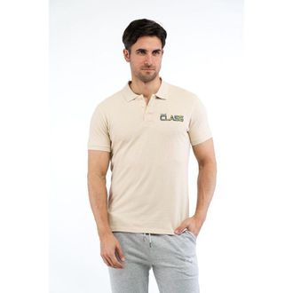 Cavalli Beige Cotton Polo Mens Shirt