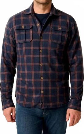 Johnnie-O Judah Stretch Knit Flannel Lodge Shirt In Coffee