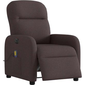 vidaXL Vidaxl - Sill&oacute;n Reclinable De Masaje El&eacute;ctrico Tela Marr&oacute;n Oscuro