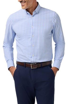 Mizzen+Main Leeward Trim Fit Button-Up Shirt in Skyline Blue Miles Plaid at Nordstrom, Size Xx-Large