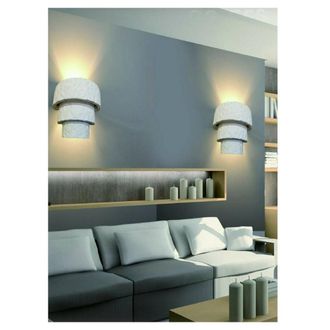 Trade Shop Trade Shop - Applique Parete In Gesso Effetto Pietra Verniciabile Moderno Attacco E14 Gs-e56