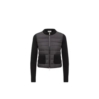 Moncler Moncler Wool Padded Zip-up Cardigan, Women, Black, Size: Xl