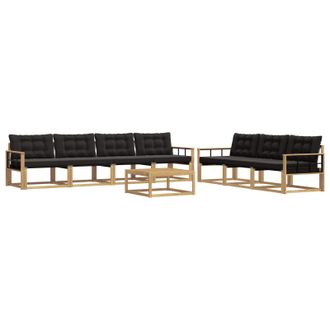 vidaXL Conjunto De Sof&aacute;s De Exterior 8 Pcs Blanco Y Negro Vidaxl