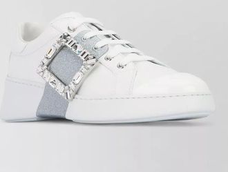 Roger Vivier skate sneakers buckle glitter strass detail