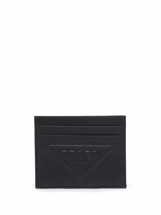 Prada Saffiano leather card holder - men - Leather - One Size - Black