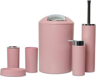 OEM Juego De Accesorios De Ba&ntilde;o Tuserxln - Homyl - Rosa - 6 Piezas - Pl&aacute;stico