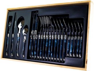 Laguiole 7214BIS - Casalinga 24 pezzi in Acciaio Inossidabile, Blu