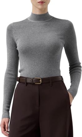 LilySilk Essential Cashmere Blend Top in Medium Gray at Nordstrom, Size X-Small