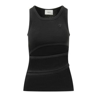 Coperni Sleeveless Tops, female, Black, Size: XS Spiral Tank Top