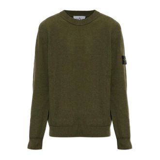 Stone Island Turtleneck Met Patch - Heren - Ronde hals truien - Groen - 2XL - Katoen - Truien & Vesten