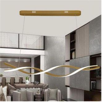 Trade Shop Trade Shop - Copy Of Lampadario A Sospensione Led 48w Design Quadrato Linea Oro Ip20 Cucina Luce 6500k 33528