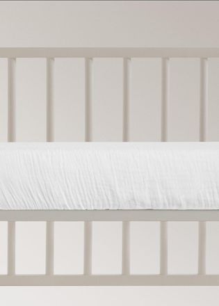 Mango Lenzuolo inferiore culla garza di cotone bordo contrasto bianco - Home - 60x120x15cm - MANGO HOME