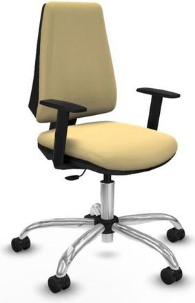 Piqueras y Crespo Piqueras Y Crespo - Elche Cp Similpiel Crema Brazos 1d Base Cromada Ruedas Nailon 65mm