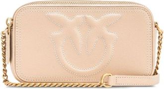 Pinko Chique beige leren schoudertas - Dames - Schoudertassen - Beige - ONE Size - Leer - Tassen