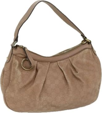 Gucci Pre-owned Shoulder Bags, female, Beige, Size: ONE SIZE Pre-owned Canvas Shoulder Bag