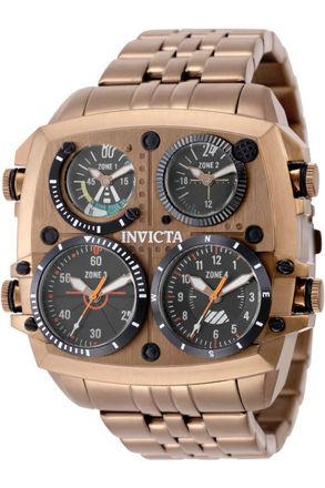Invicta Aviator - Zulu Time 50659 Herenhorloge - Quartz Uurwerk - Roestvrij Staal met Zwarte Wijzerplaat - 50 mm