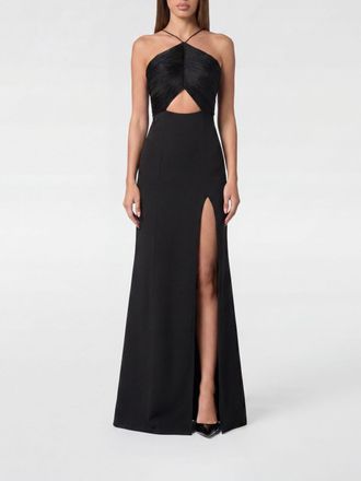 Philipp Plein Long Cr&ecirc;pe Evening Gown with Cut-Outs and Front Slit