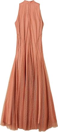 Twin-Set Abito lungo in tulle a pois - Rosa