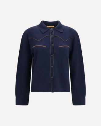 Guest In Residence Cropped Western cashmere Shirt Female M