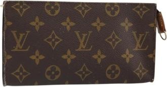 Louis Vuitton Tweedehands Canvas Louis Vuitton tassen - Dames - Vintage Clutch - Bruin - ONE Size - Vintage