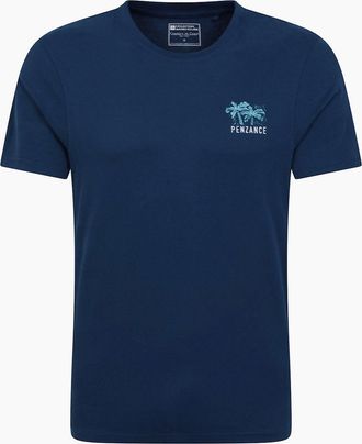 Mountain Warehouse Mens Mountain Warehouse Mens Penzance Printed Organic T-Shirt - Navy - Size: 36