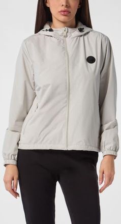 Plein Sport Hooded Lightweight Running Jacket Ls Women in Lightgrey at Nordstrom, Size X-Small