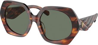Tory Burch TY7195U 19553H Womens Sunglasses Brown Size 55
