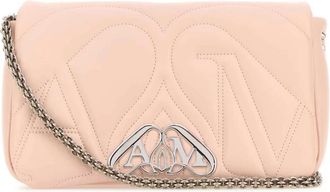 Alexander McQueen Kleine Roze Leren Seal Schoudertas - Dames - Schoudertassen - Roze - ONE Size - Tassen