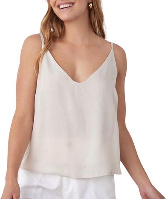 Bella Dahl Womens V Neck Tencel Camisole In Summer Ivory