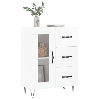 Berkfield Home Sideboard High Gloss White 69.5x34x90 cm Engineered Wood